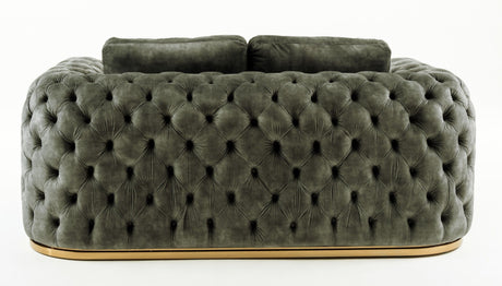 Divani Casa Dosie - Transitional Grey Velvet Loveseat
