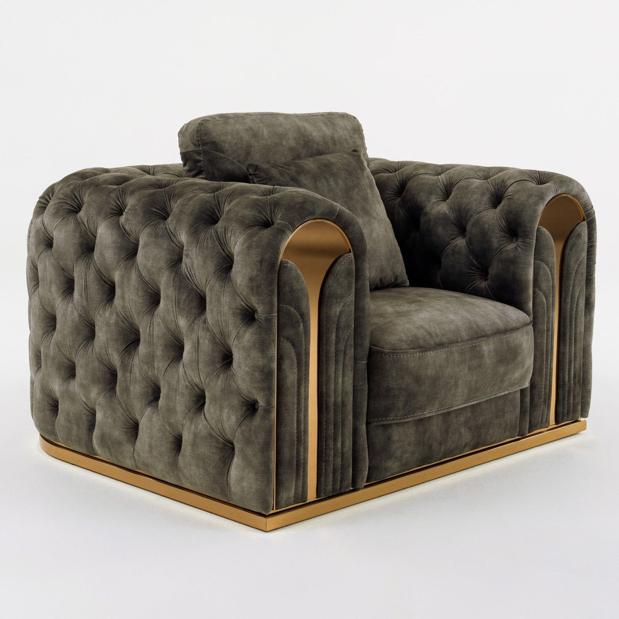 Divani Casa Dosie - Transitional Grey Velvet Chair