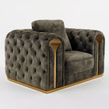 Divani Casa Dosie - Transitional Grey Velvet Chair