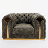 Divani Casa Dosie - Transitional Grey Velvet Chair