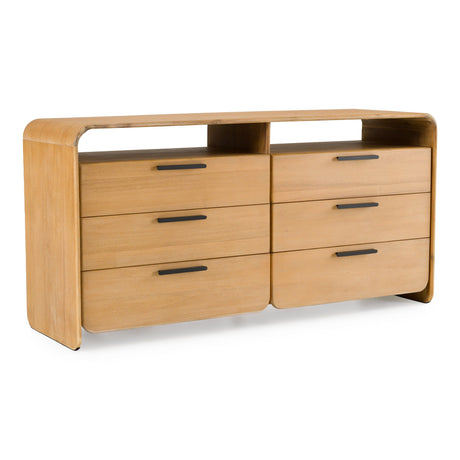 Eastern King Dresden - Modern Natural Acacia 1-Drawer Nightstand Bedroom Set