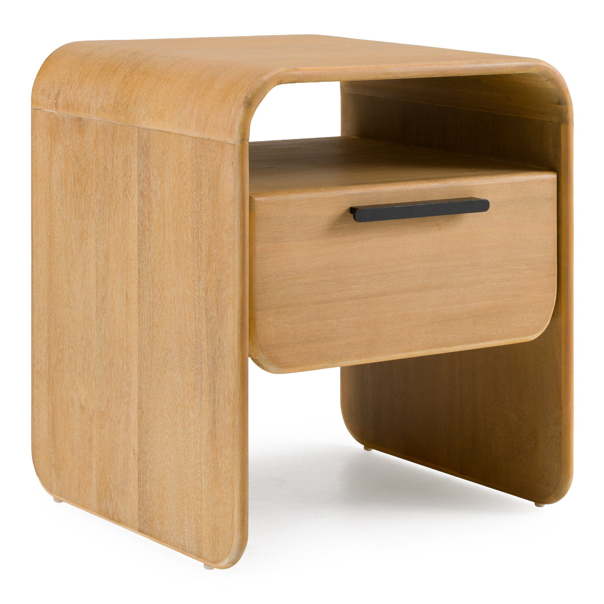 Eastern King Dresden - Modern Natural Acacia 1-Drawer Nightstand Bedroom Set
