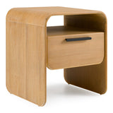 Eastern King Dresden - Modern Natural Acacia 1-Drawer Nightstand Bedroom Set
