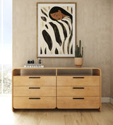 Eastern King Dresden - Modern Natural Acacia 1-Drawer Nightstand Bedroom Set