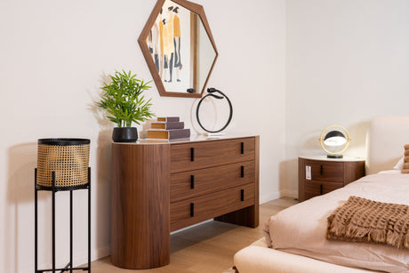 Modrest Chelton - Contemporary White Ceramic & Walnut Dresser | VIG - Home Elegance USA