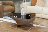 Jovial - Contemporary Brown Glass + Dark Gold Coffee Table - View Image 1
