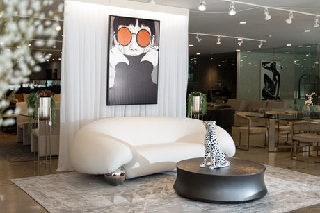 Fortune - Contemporary White Fabric Sofa - View Image 1