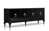 Bellagio Transitional Black Crocodile Lacquer Buffet | VIG | Home Elegance USA