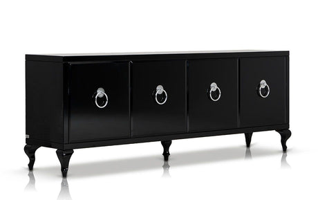 Bellagio Transitional Black Crocodile Lacquer Buffet | VIG - Home Elegance USA