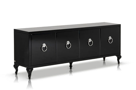 Bellagio Transitional Black Crocodile Lacquer Buffet | VIG - VGUNRC107 - 240 - Home Elegance USA - 1