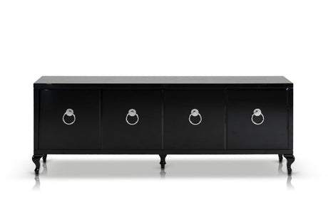 Bellagio Transitional Black Crocodile Lacquer Buffet | VIG - Home Elegance USA