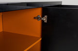 Bellagio Transitional Black Crocodile Lacquer Buffet | VIG | Home Elegance USA