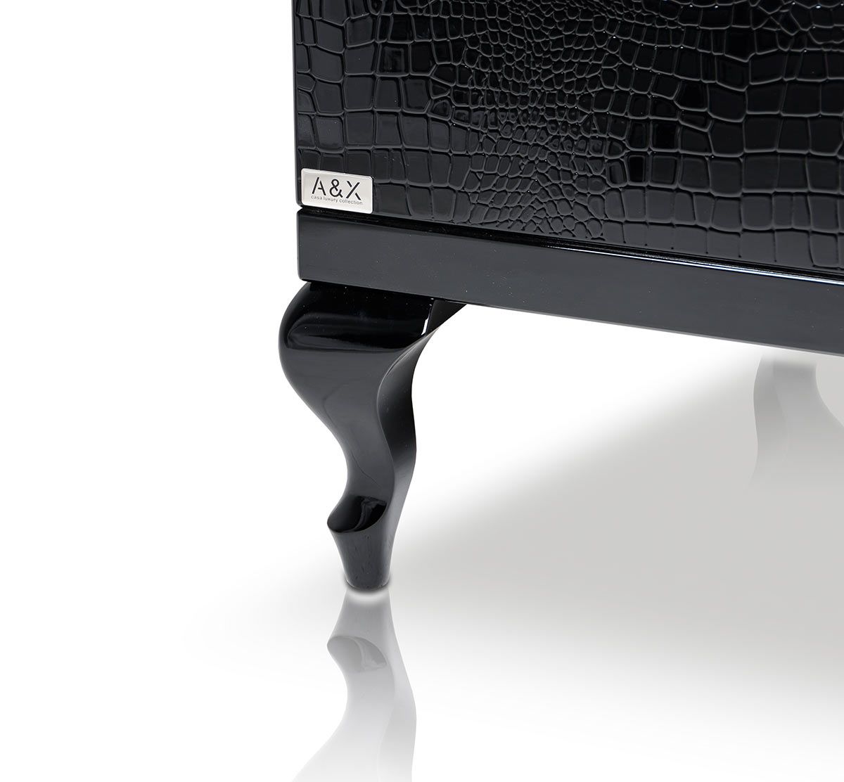 Bellagio Transitional Black Crocodile Lacquer Buffet | VIG | Home Elegance USA