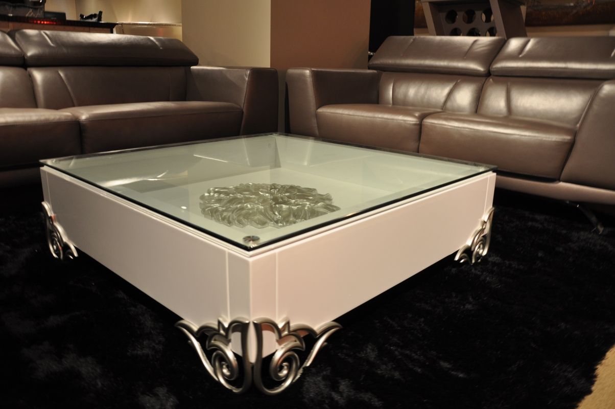 LS538 Emma Modern White Coffee Table w/ Glass Top | VIG - Home Elegance USA