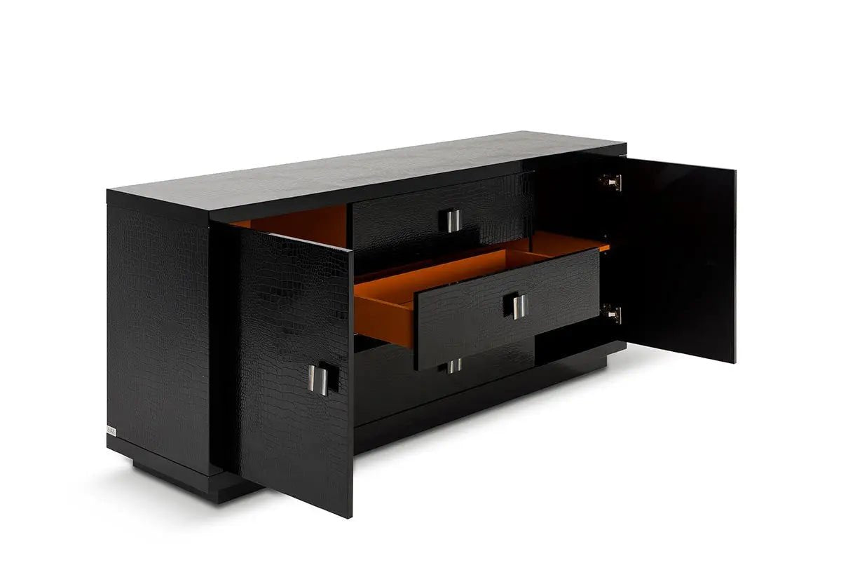 A&X Bellagio Modern Black Crocodile Lacquer Dresser Vgunrw109 - 180 - VGUNRW109 - 180 - Home Elegance USA - 4