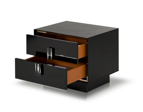 A&X Bellagio Modern Black Crocodile Lacquer Nightstand Vgunrw305 - 60 - VGUNRW305 - 60 - Home Elegance USA - 5