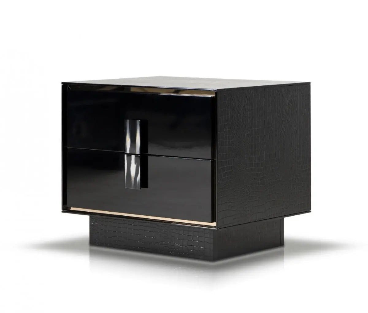 A&X Bellagio Modern Black Crocodile Lacquer Nightstand Vgunrw305 - 60 - VGUNRW305 - 60 - Home Elegance USA - 6