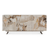 Dunster - Contemporary Beige Ceramic + Metallic Grey Buffet - View Image 1