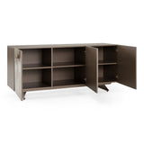 Dunster - Contemporary Beige Ceramic + Metallic Grey Buffet - View Image 1