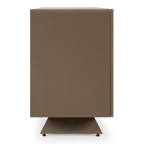 Dunster - Contemporary Beige Ceramic + Metallic Grey Buffet - View Image 1