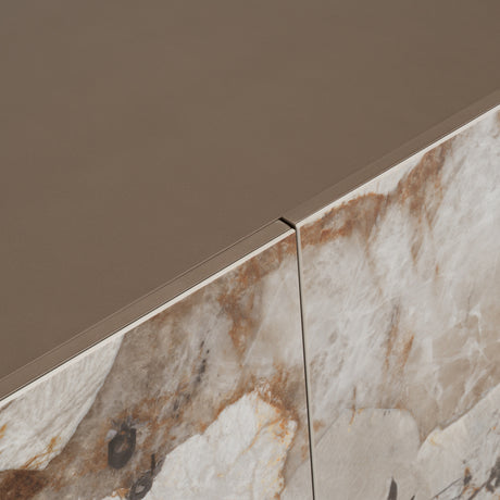 Dunster - Contemporary Beige Ceramic + Metallic Grey Buffet - View Image 1