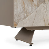 Dunster - Contemporary Beige Ceramic + Metallic Grey Buffet - View Image 1