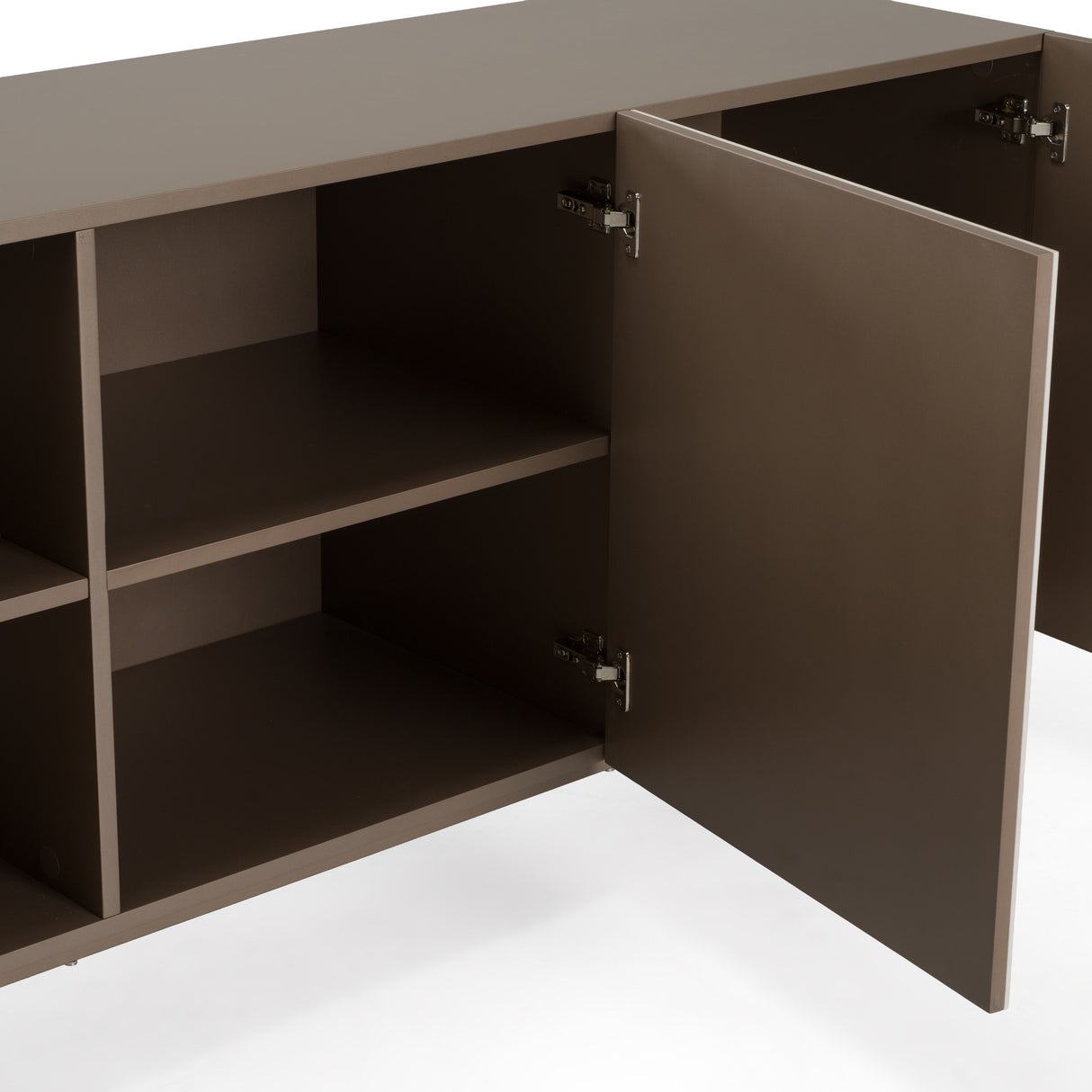 Dunster - Contemporary Beige Ceramic + Metallic Grey Buffet - View Image 1