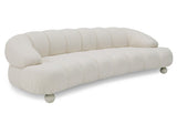 Divani Casa Duran - Contemporary White Fabric 4-Seater Sofa
