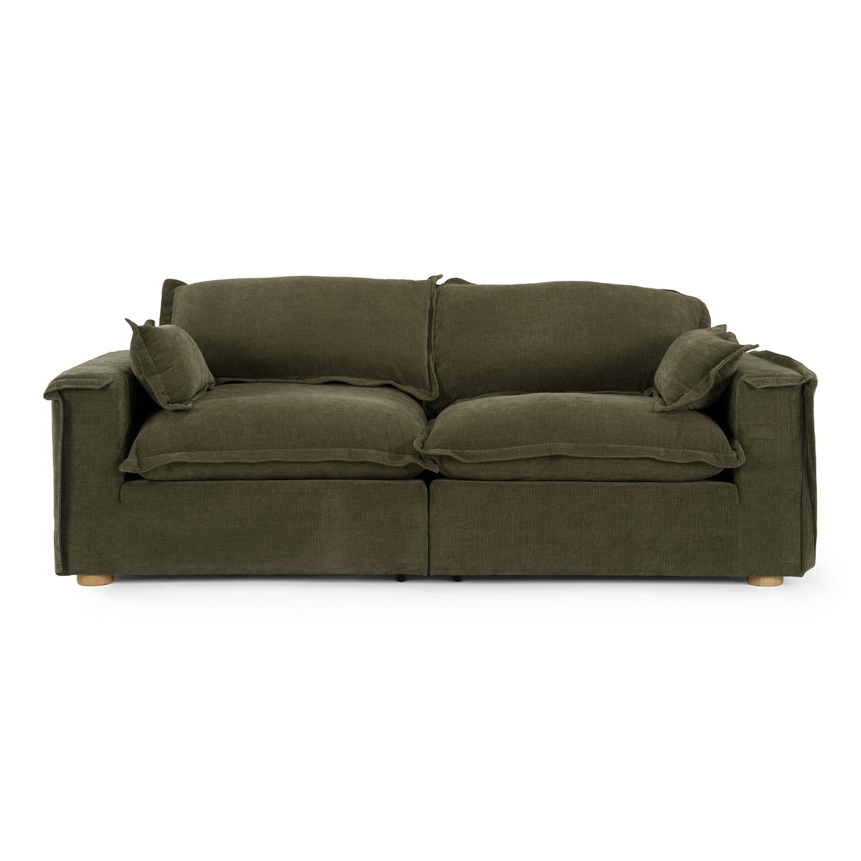 Durbin - Modern Green Fabric Sofa - View Image 1