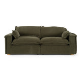 Durbin - Modern Green Fabric Sofa - View Image 1