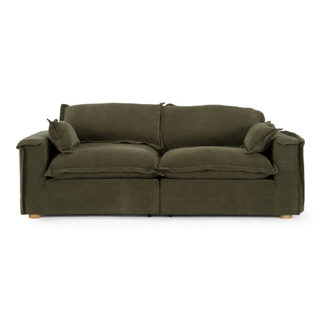 Durbin - Modern Green Fabric Sofa - View Image 1