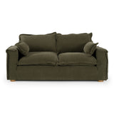 Durbin - Modern Green Fabric Loveseat - View Image 1