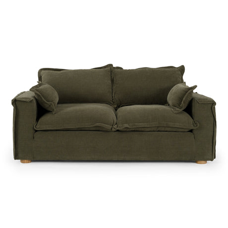 Durbin - Modern Green Fabric Loveseat - View Image 1