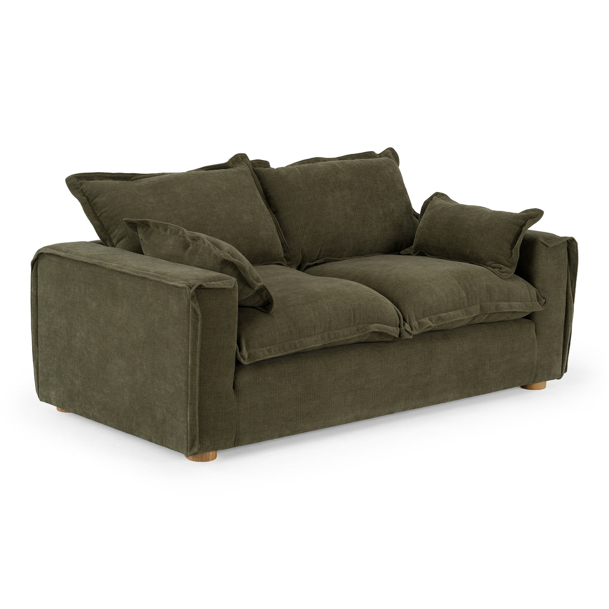 Durbin - Modern Green Fabric Loveseat - View Image 1