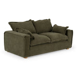 Durbin - Modern Green Fabric Loveseat - View Image 1