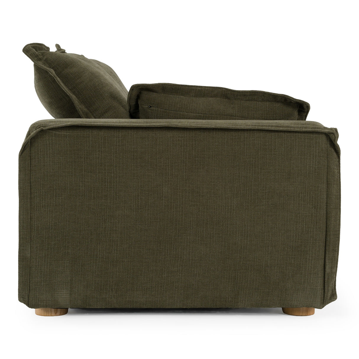 Durbin - Modern Green Fabric Loveseat - View Image 1