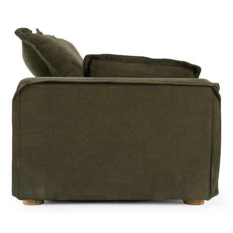 Durbin - Modern Green Fabric Loveseat - View Image 1
