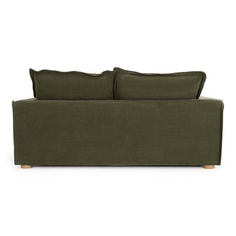 Durbin - Modern Green Fabric Loveseat - View Image 1