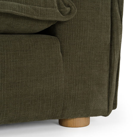 Durbin - Modern Green Fabric Loveseat - View Image 1