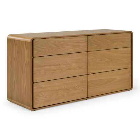 Eastern King Yolonda + Dustin - Modern Off-White Fabric + Natural Oak 4-Piece Bedroom Set