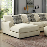 Kaylee - U-Shaped Sectional & Ottoman - Beige - Home Elegance USA