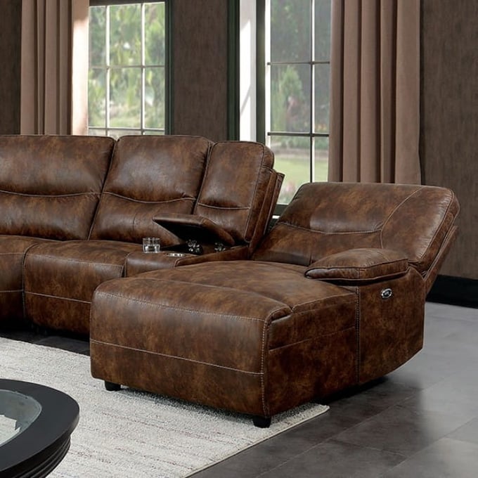 Chantelle - Power Sectional - Brown - Home Elegance USA