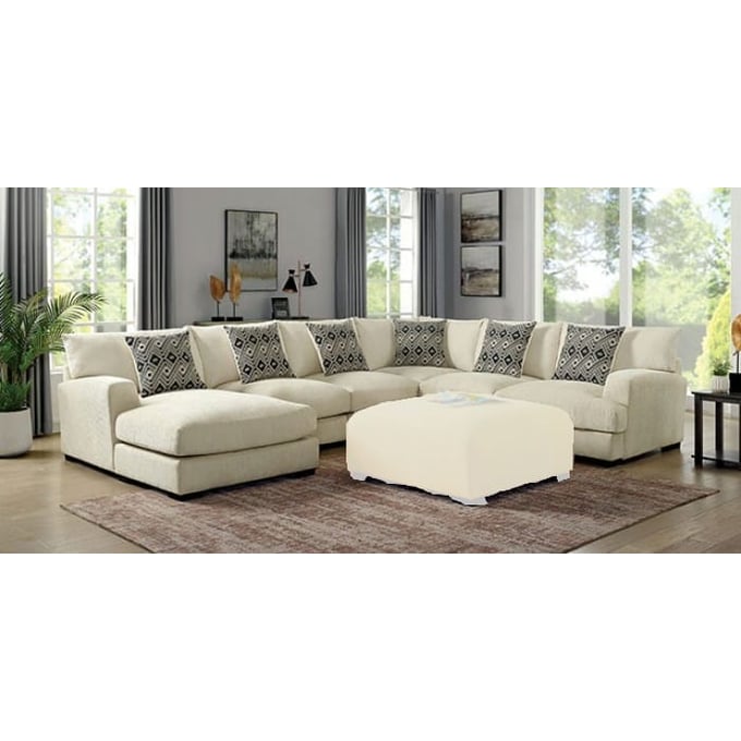 Kaylee - U-Shaped Sectional - Beige - Home Elegance USA