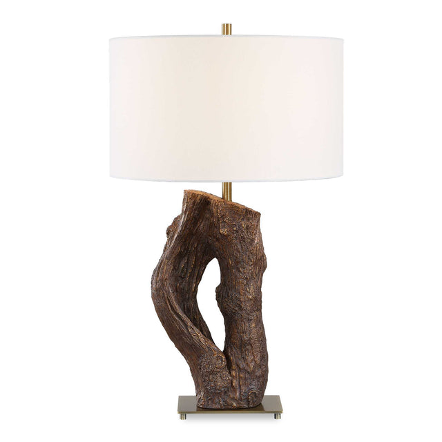 Namath Wood Table Lamp - Dark Brown / White by Uttermost - View 1
