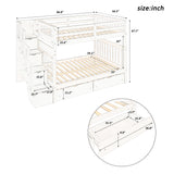 Full Over Full Bunk Bed with Shelves and 6 Storage Drawers, Gray(Old SKU:LT000046AAE) - sold by Home Elegance USA