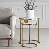 Aragon Nesting Tables (Set of 2) White - Bronze by Uttermost - View 3