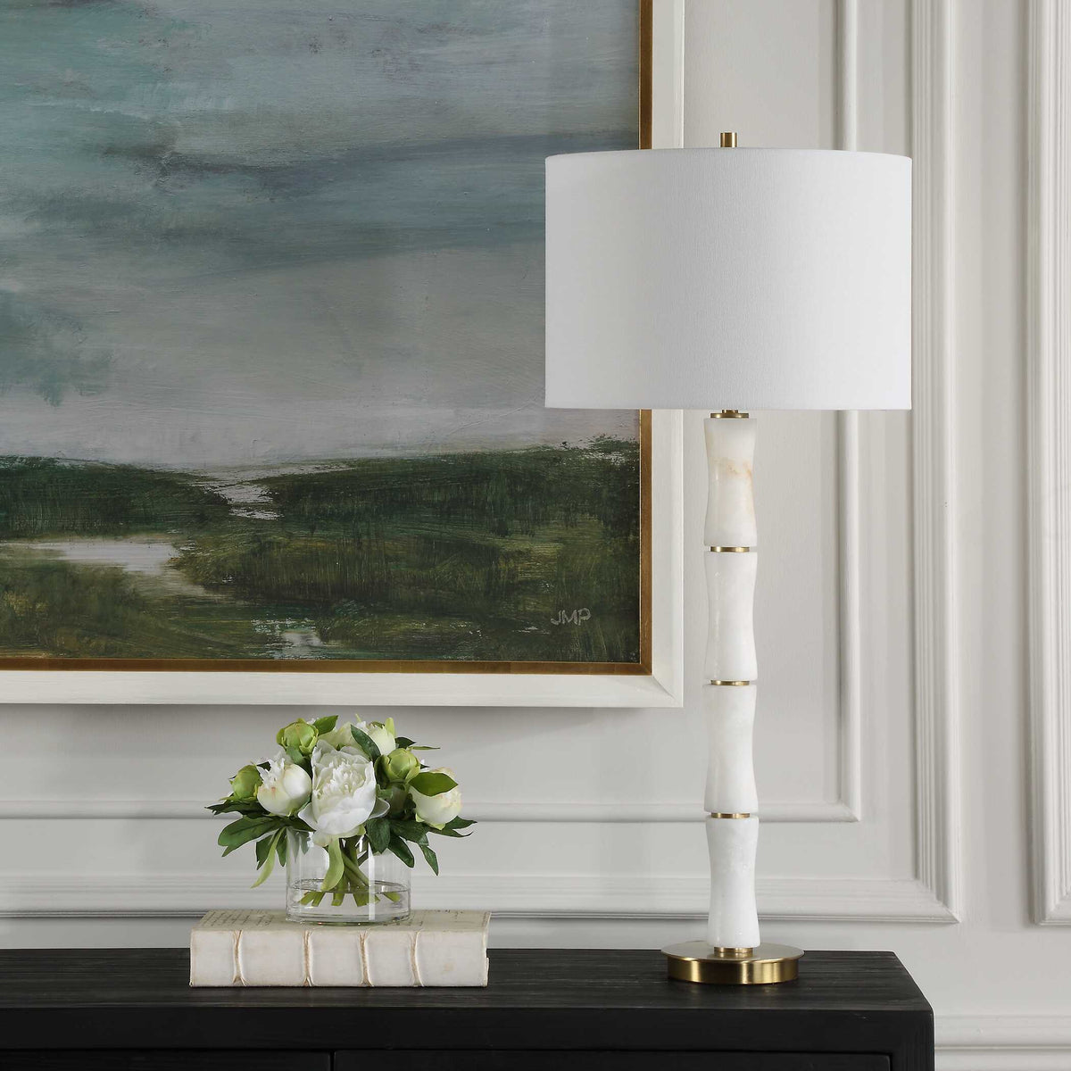 Unify Alabaster Table Lamp - White by Uttermost - View 3