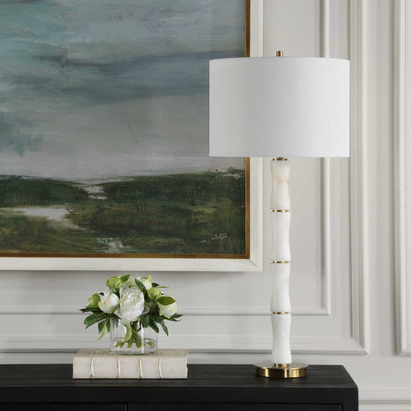 Unify Alabaster Table Lamp - White by Uttermost - View 3