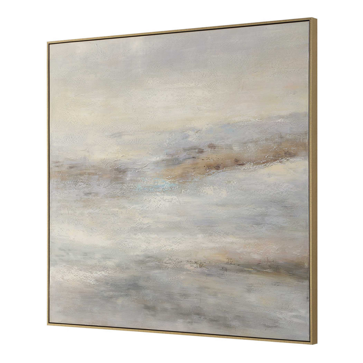 Say When Hand Painted Canvas Black / Blue / Brown / Gold / Gray / White - Blue / Gray by Uttermost - View 4