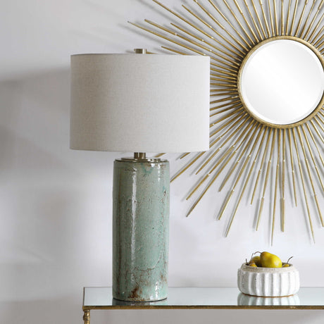 Callais Crackled Table Lamp Aqua - Green / Beige by Uttermost - View 4